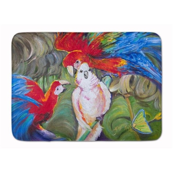 Carolines Treasures JMK1018RUG Menage-a-trois Parrots Machine Washable Memory Foam Mat JMK1018RUG - main